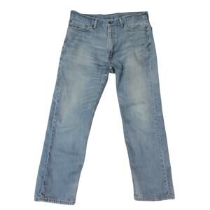 Levi's 505 jeans men's 36 x 30 regular fit straight blue denim pants light wash